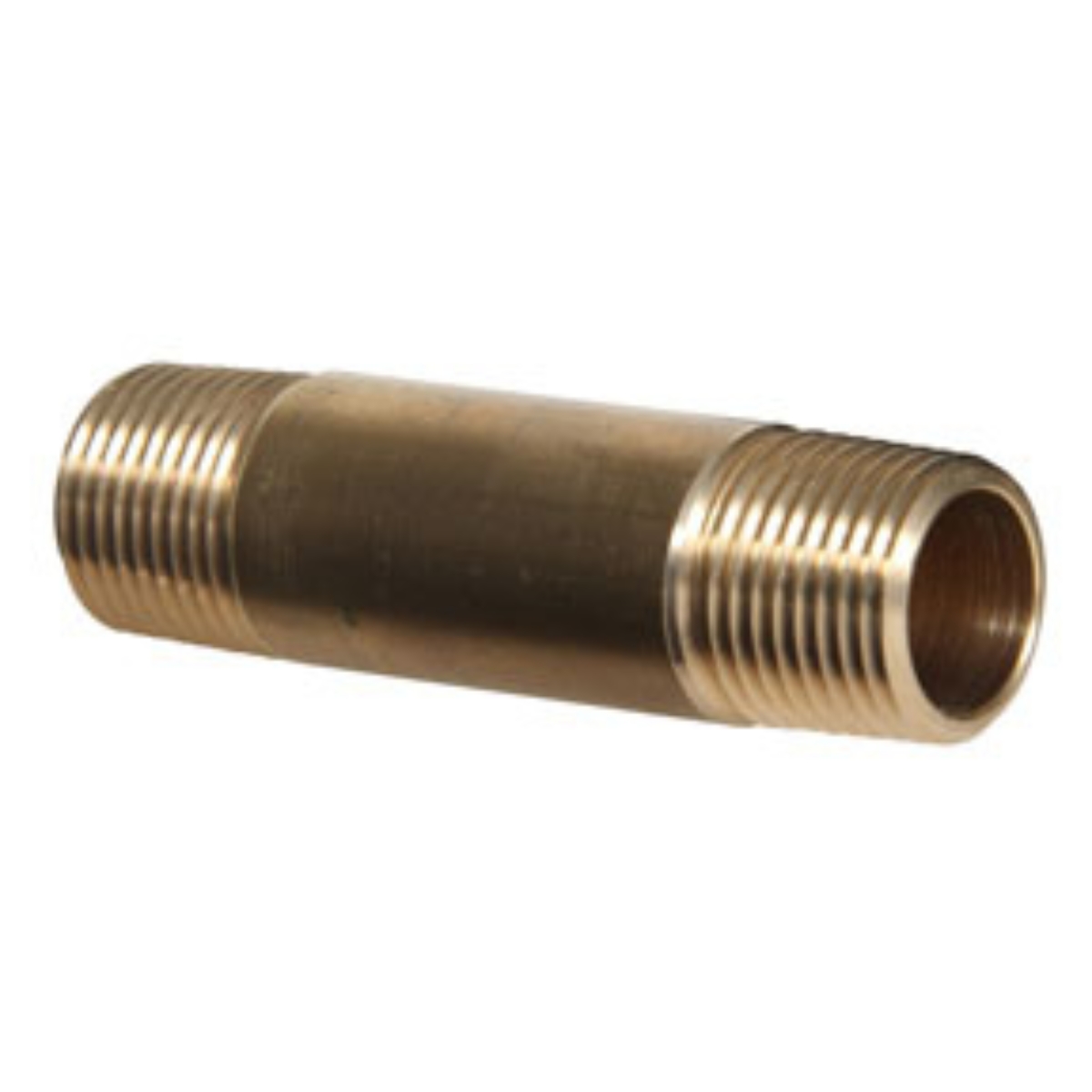 Brass Pipe Long Nipple       1/4 MPT x 2" Length