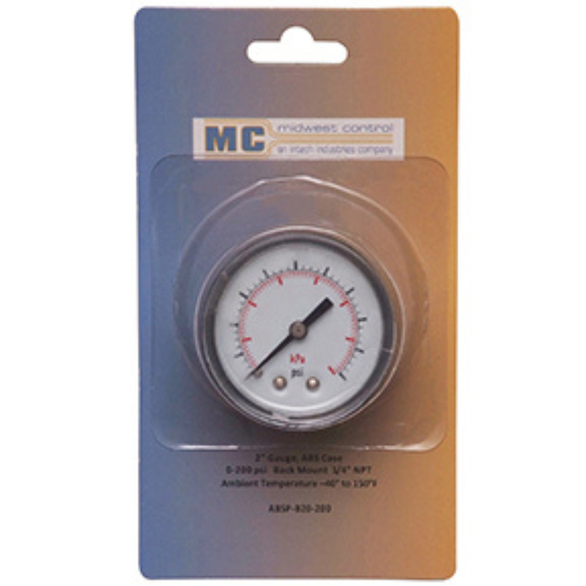 2" Gauge ABS Case 0-300 PSI Back Mount 1/4 NPT Packaged 
