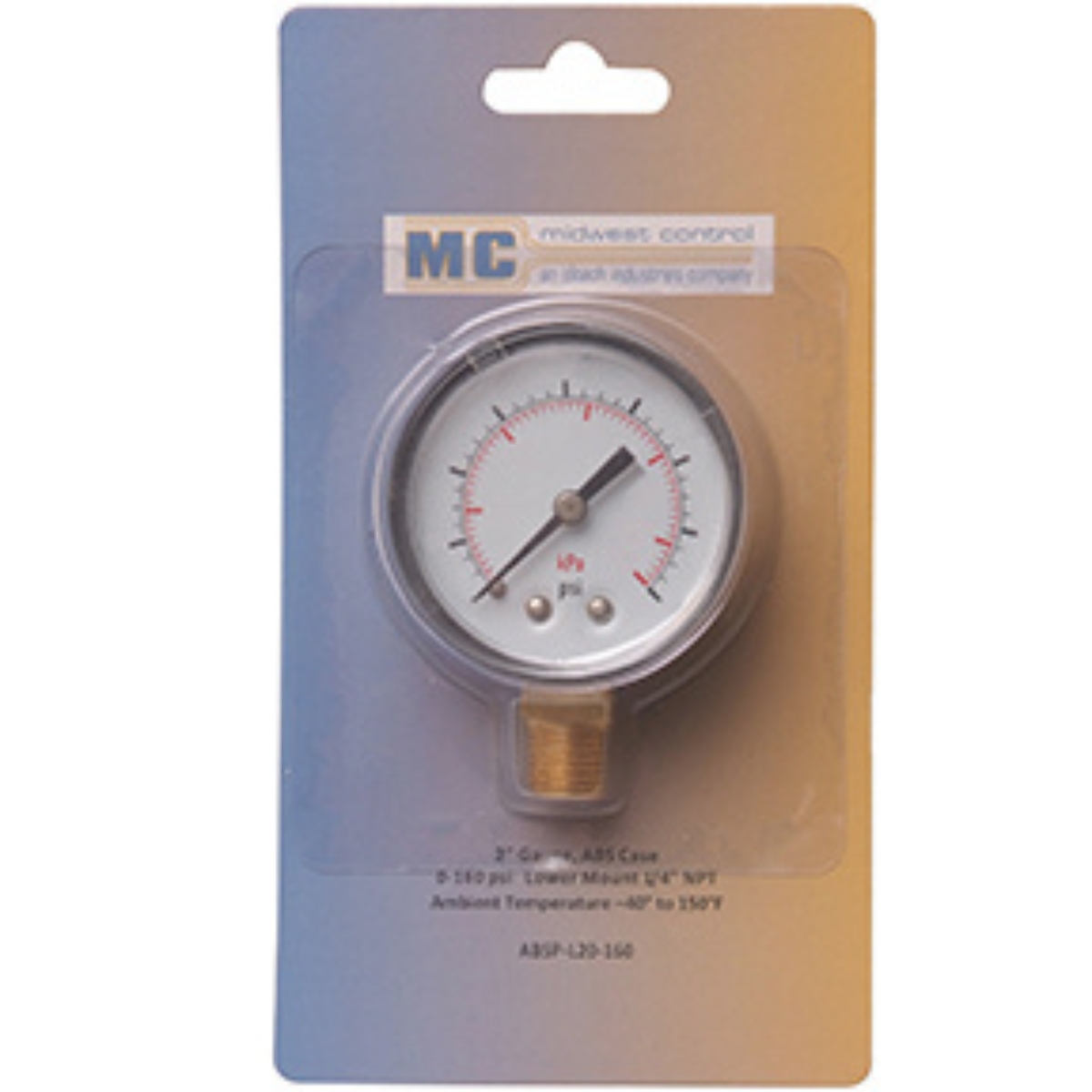 2" Gauge ABS Case 0-160 PSI Lower Mount 1/4 NPT Packaged 