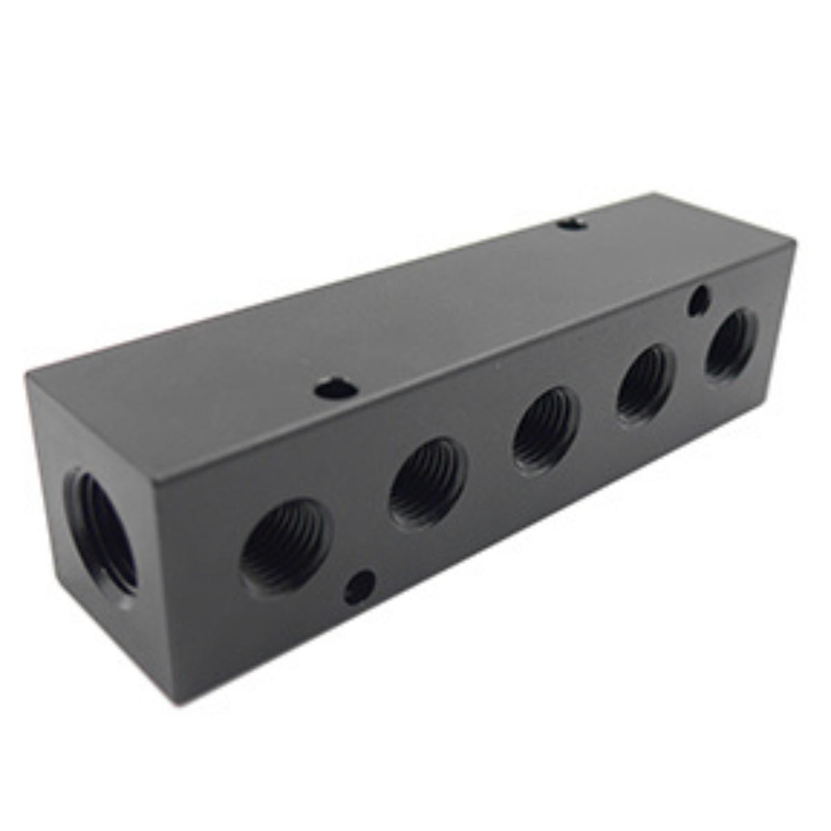 Alum. Manifold 3/8 FPT Inlet   (5) 1/4 FPT Outlets