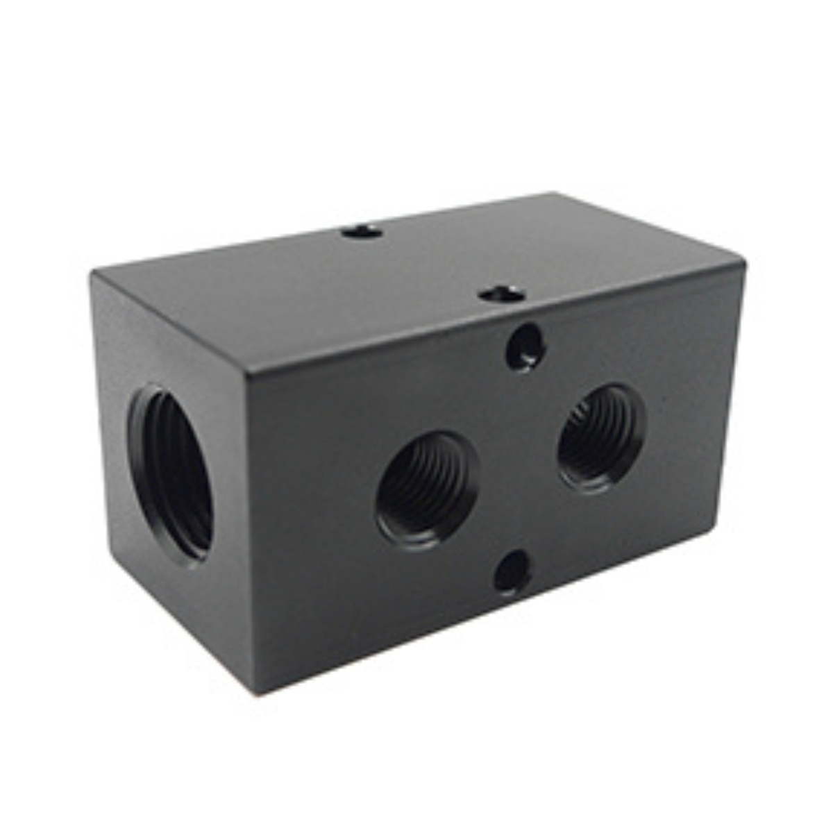 Alum. Manifold 1/2 FPT Inlet  (2) 1/4 FPT Outlets