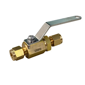 High Pressure Brass Ball Valve  1/8 OD Tube   1000 PSI CWP 