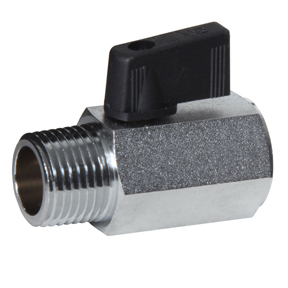 1/4&quot; MPT x FPT Nickle-Plated  Mini Brass Ball Valve 450 PSI