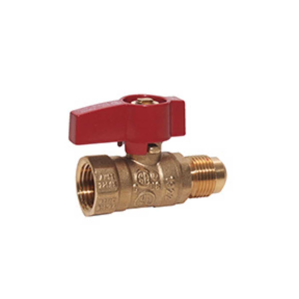 Gas Brass Ball Valve           1/2 FPT x 3/8 Flare   