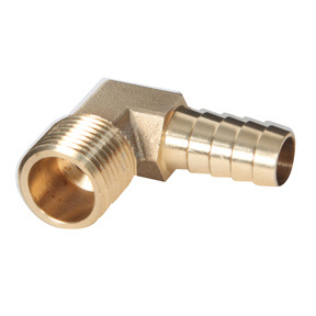90 Degree Brass Elbow 1/8 MPT x 1/4 Hose Barb 