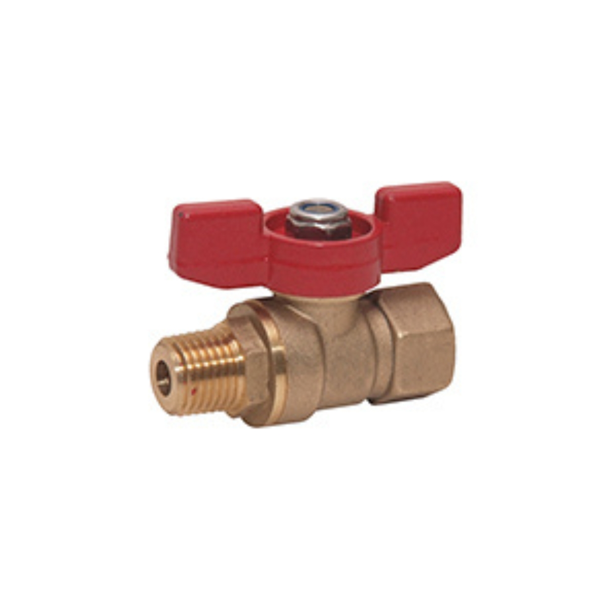 Mini Brass Ball Valve         w/ T-Handle  1/8 MPT x FPT   