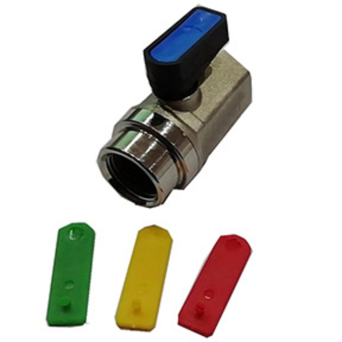1/8 FPT Mini Brass Ball Valve   w/Handle Inserts Nickel-Plated 
