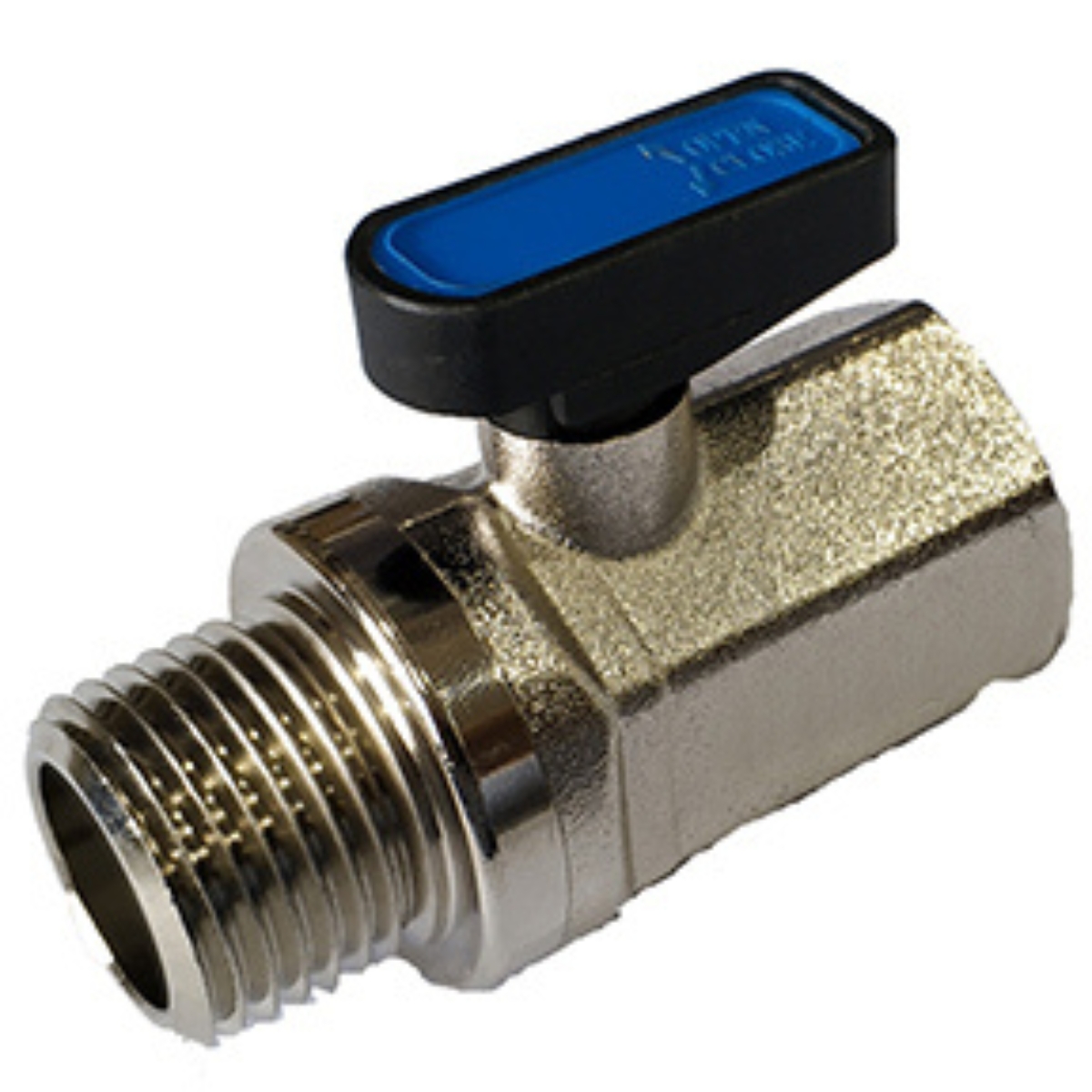 Mini Brass Ball Valve   1/8 FPT X MPT  Nickel-Plated  