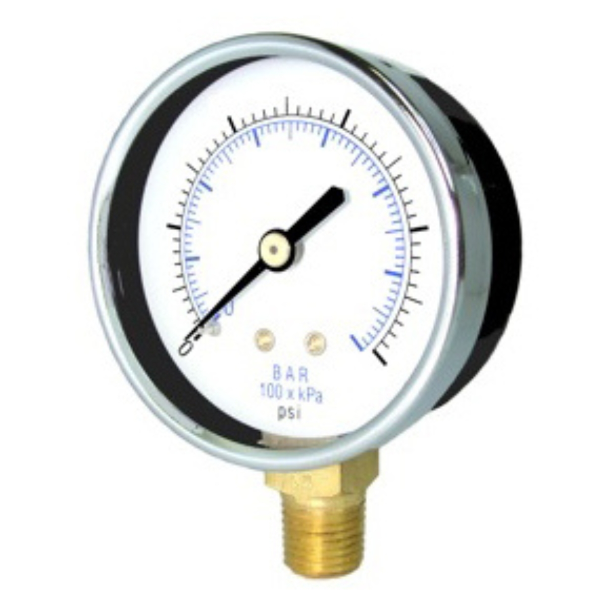 4-1/2 Dry Pressure Gauge        0-15 PSI Lower Mount 1/4 MPT