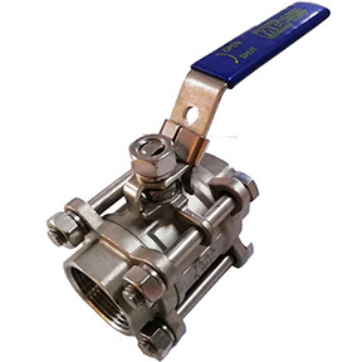 1" FPT 316SS 3PC Ball Valve  Locking Handle 1000 PSI CWP