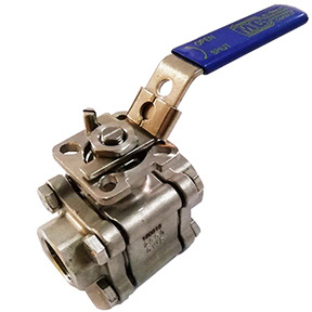 1" FPT 316SS 3PC Ball Valve w/Locking Handle 2000 PSI CWP