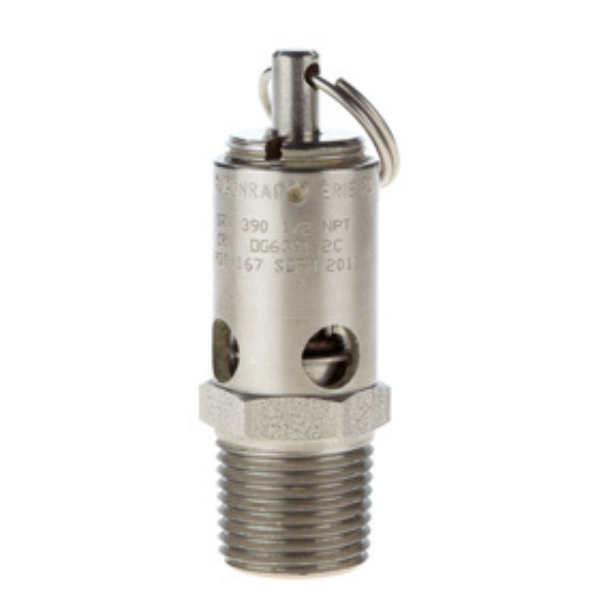 1/2 ASME SS Safety Valve Viton  Seat 100 PSI 193 SCFM