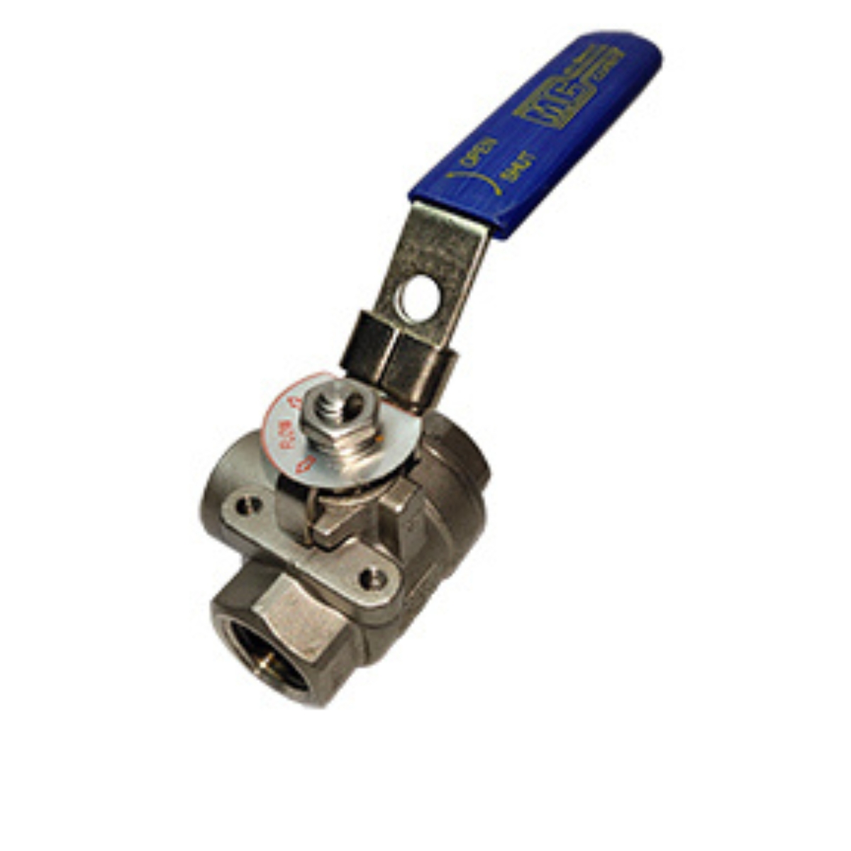 1" FPT 3-Way 316SS Ball Valve Locking Handle 1000 PSI CWP