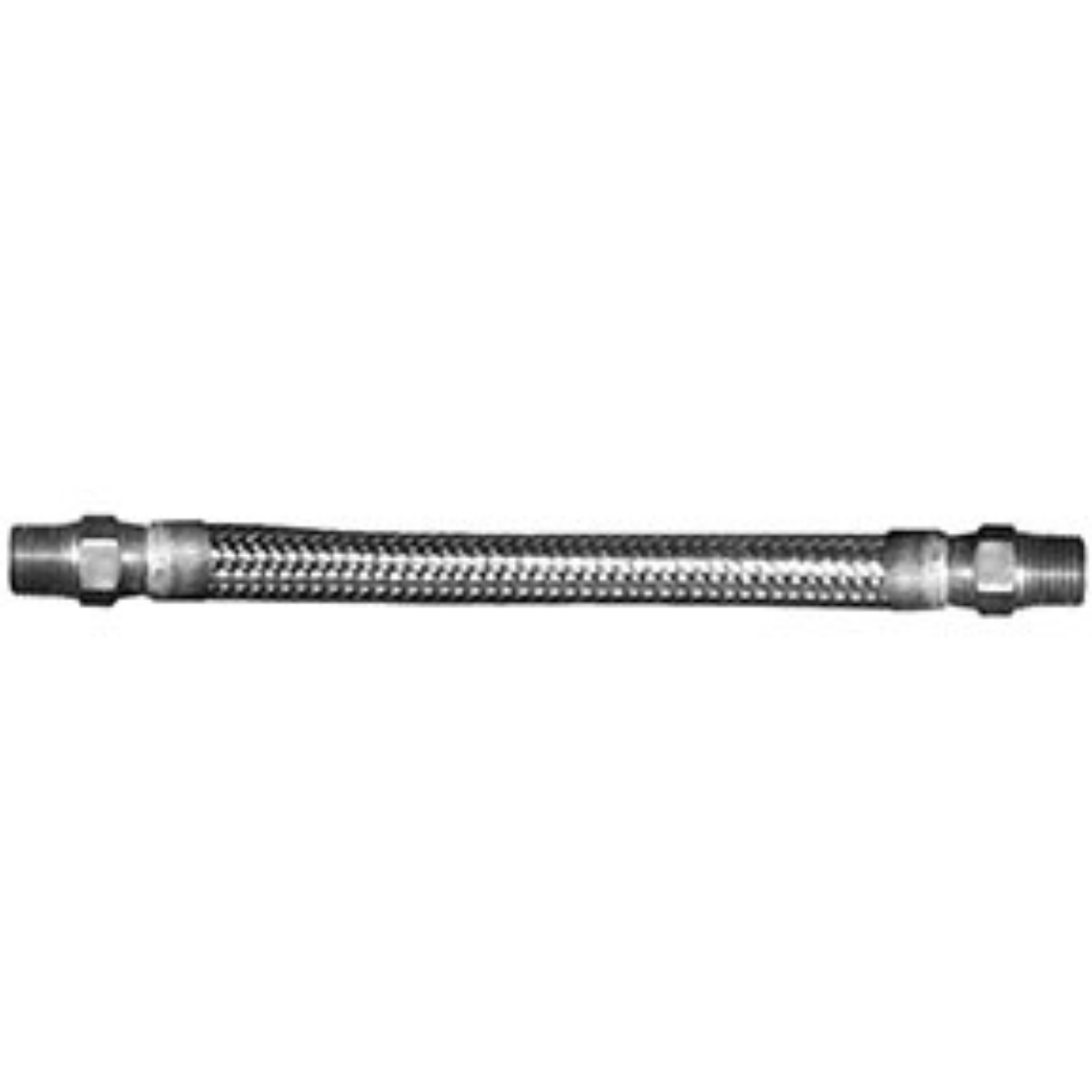 3/8 x 12" MPT Hex High Temp Flex Metal Hose SSFittings-POR
