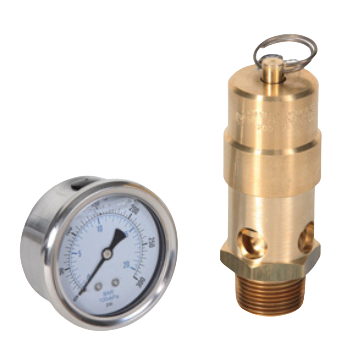 1/2-1-1/4 Safety Valve and Gauge