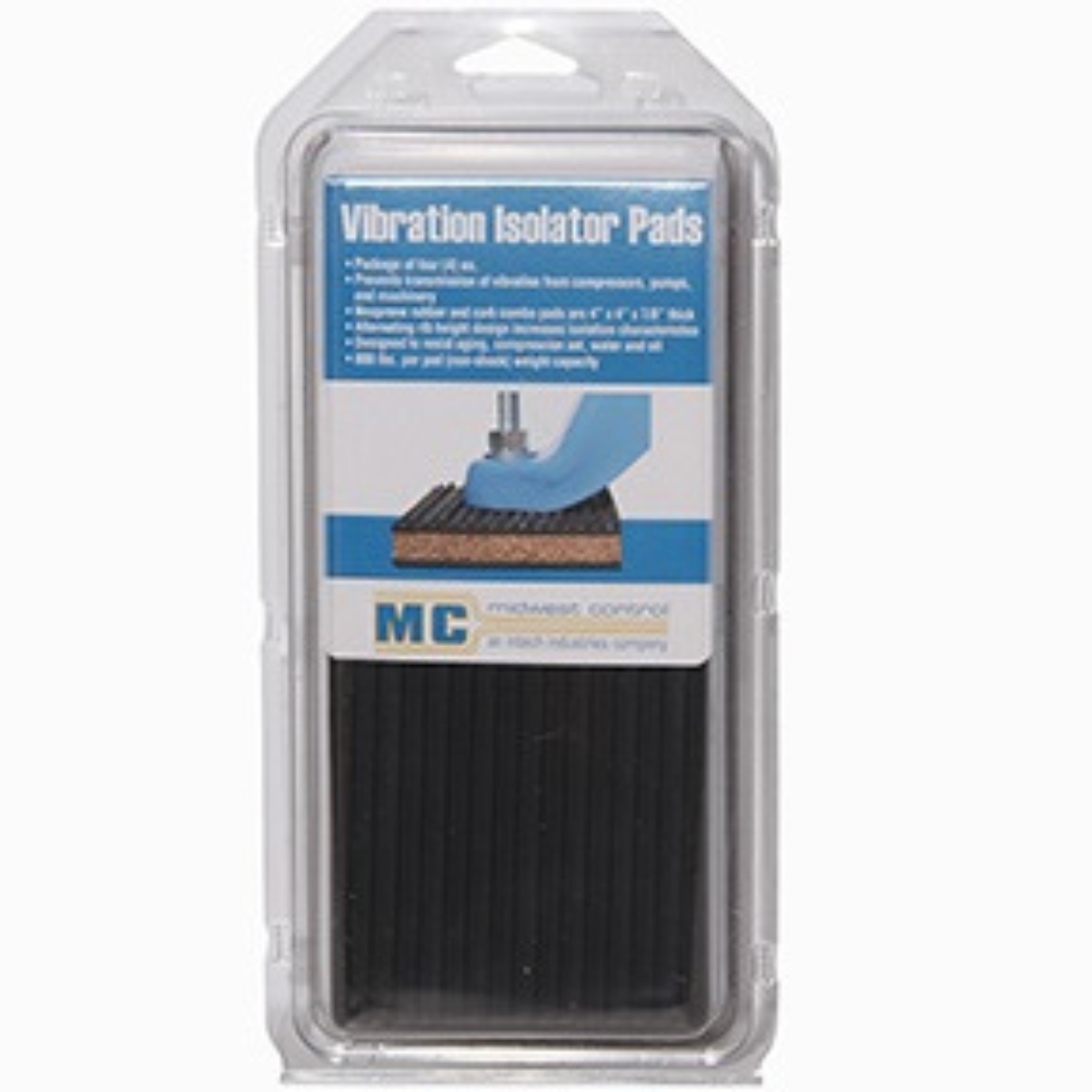 4" x 4" Cork/Rubber Vibration Pad Retail Package of 4